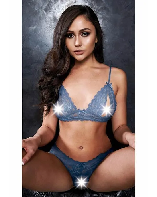 2 Piece PeekaBoo Bra and Crotchless GString Set SM VIP Male Sex Toys