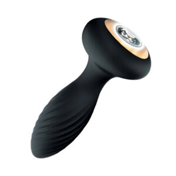 Anal Goddess Diamond Vibrating Plug Black Silicone Plug with Vibrations Nasstoys