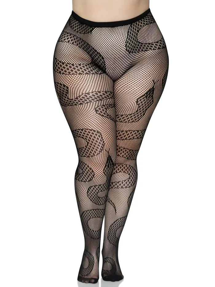 Anal Leg Avenue Snake Net Tights 1x2x Black
