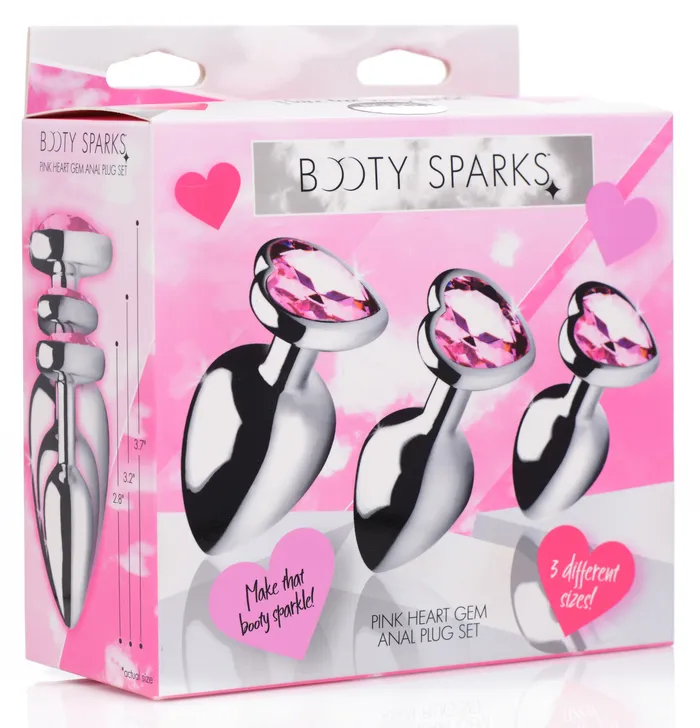 Anal | Pink Heart Anal Plug Set - Booty Sparks Anal | Pink Heart Anal Plug Set - Booty Sparks