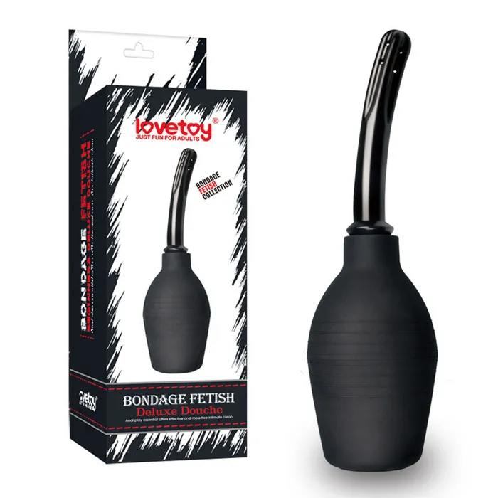 Bondage Fetish Deluxe Douche - Black Unisex Curved Douche - 310 ml capacity | Lovetoy Anal Bondage Fetish Deluxe Douche - Black Unisex Curved Douche - 310 ml capacity | Lovetoy Anal