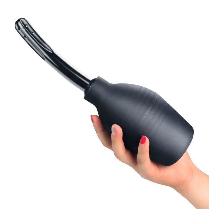 Bondage Fetish Deluxe Douche - Black Unisex Curved Douche - 310 ml capacity | Lovetoy Anal Bondage Fetish Deluxe Douche - Black Unisex Curved Douche - 310 ml capacity | Lovetoy Anal