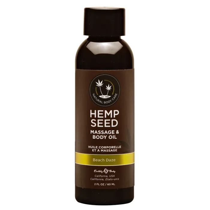 Couples | Hemp Seed Massage & Body Oil - Beach Daze (Coconut & Pineapple) Scented - 59 ml Bottle - Earthly Body Couples | Hemp Seed Massage & Body Oil - Beach Daze (Coconut & Pineapple) Scented - 59 ml Bottle - Earthly Body