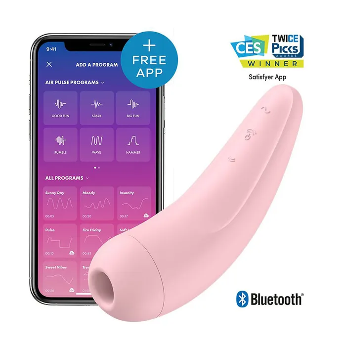 Creative Conceptions Vibrators | Satisfyer App Enabled Curvy 2 Plus Clitoral Massager Pink