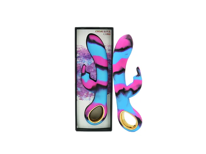 Female Sex Toys | Colourful Camo Camo Dini G Spot Rabbit Vibrator Heated Vibe Clitoral Stimulator USB Sex Toy