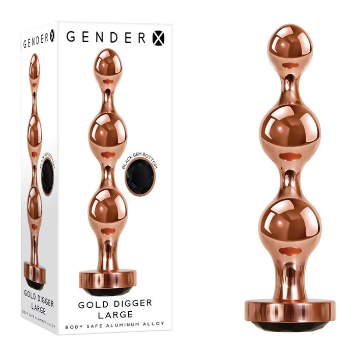 Gender X Anal Gender X GOLD DIGGER Large Rose Gold Large Butt Plug with Black Gem Base Gender X Anal Gender X GOLD DIGGER Large Rose Gold Large Butt Plug with Black Gem Base