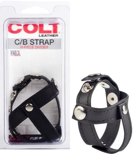 Leather C/b Strap H-piece Divider | California Exotic Novelties Couples Leather C/b Strap H-piece Divider | California Exotic Novelties Couples