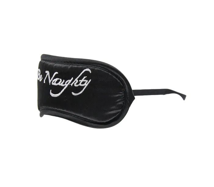 Love In Leather BERLIN BABY BLINDFOLD BE NAUGHTY BLACK WITH WHITE TEXT Anal