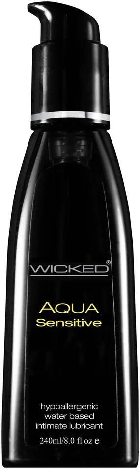 Lubricants Wicked Sensual Care Wicked Aqua Sensitive Hypoallergenic Water Based Lubricant 80 Oz
