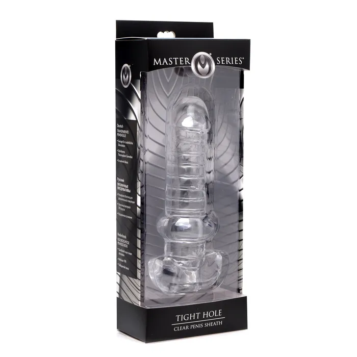 Male Sex Toys | Master Series Tight Hole Clear Ribbed Penis Sheath