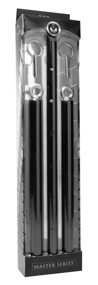 Master Series Anal Adjustable Steel Spreader Bar Black