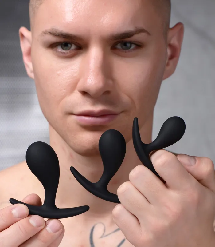 Master Series Anal | Dark Droplets 3 Piece Curved Silicone Anal Trainer Set Master Series Anal | Dark Droplets 3 Piece Curved Silicone Anal Trainer Set