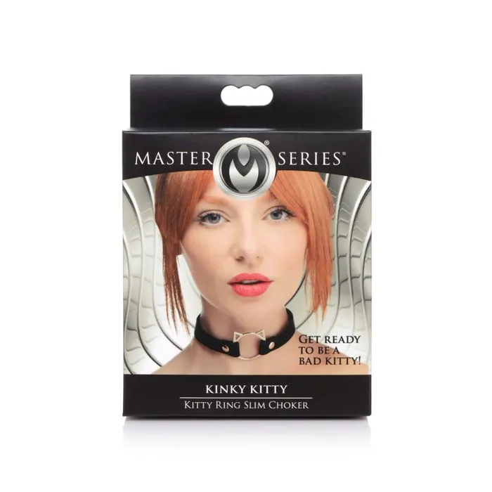 Master Series Anal | Kinky Kitty Ring Slim Choker Black