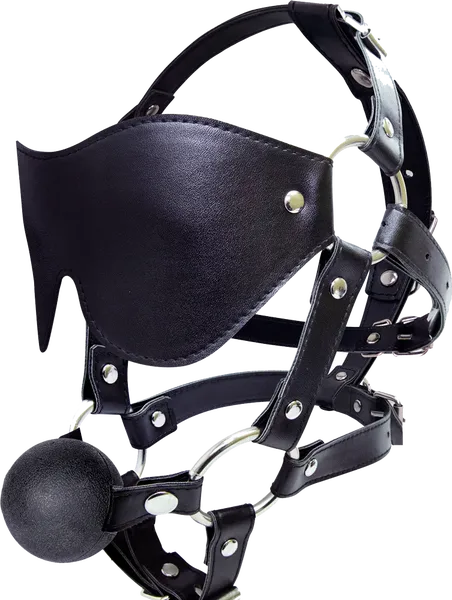Mysterious Eye Mask Harness With Ball Gag Excellent Power Female Sex Toys