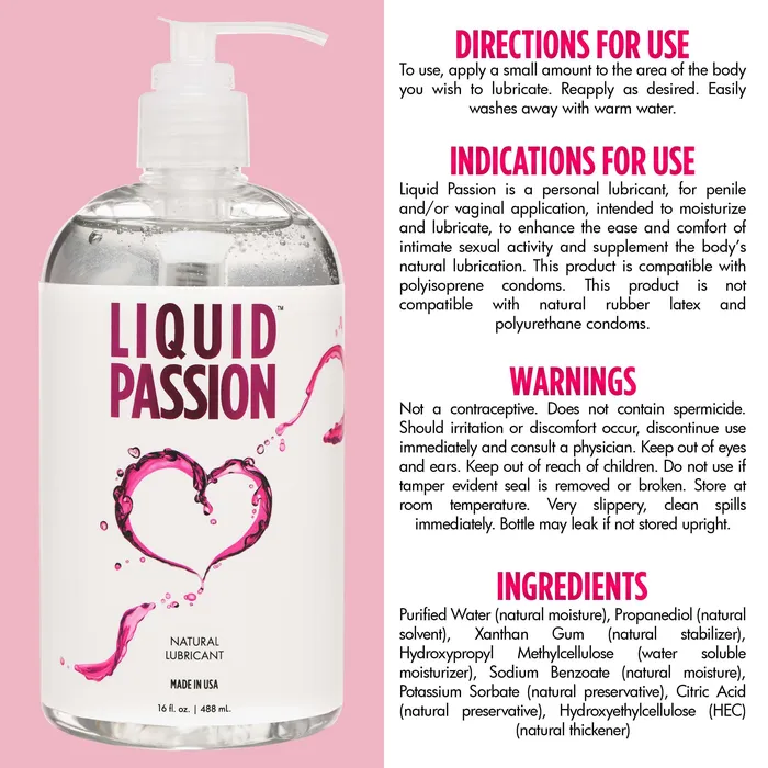 Passion Lubes Sexual Health & Wellbeing | Liquid Passion Natural Lubricant