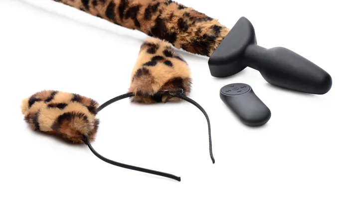 Remote Control Wagging Leopard Tail Anal Plug and Ears Set | Tailz Anal Remote Control Wagging Leopard Tail Anal Plug and Ears Set | Tailz Anal