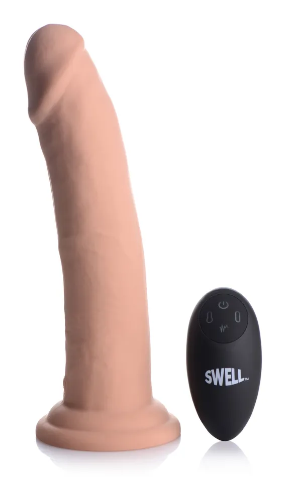 Swell Anal | 7X Inflatable and Vibrating Remote Control Silicone Dildo - 8.5 Inch