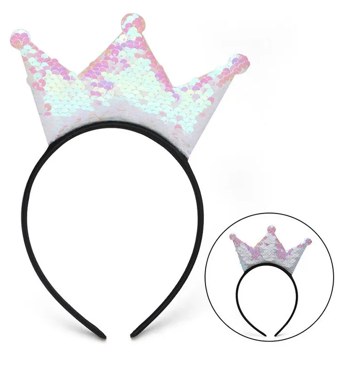 Vibrators Magic Pink Iridescent Flip Sequin Crown Headband Perfectly Incorrect