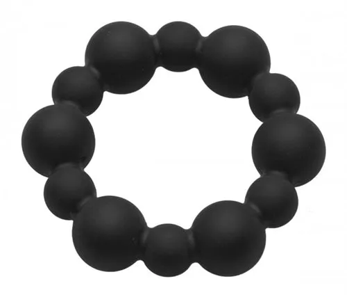 XR Brands Master Series Shadow Silicone Beaded Cockring Anal