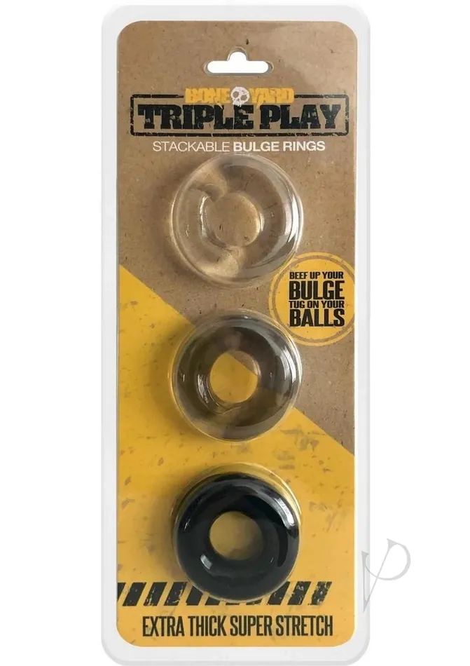 Boneyard Dildos | Boneyard Triple Play Stackable Bulge Cock Rings