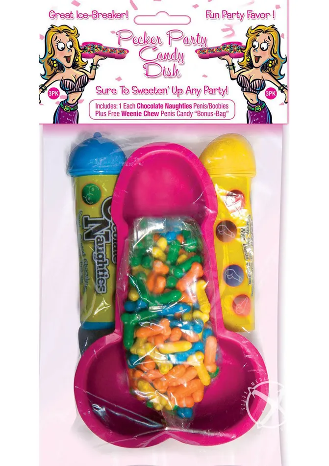 Hott Products Dildos | Pecker Party Candy Dish 3Pk W/Candy