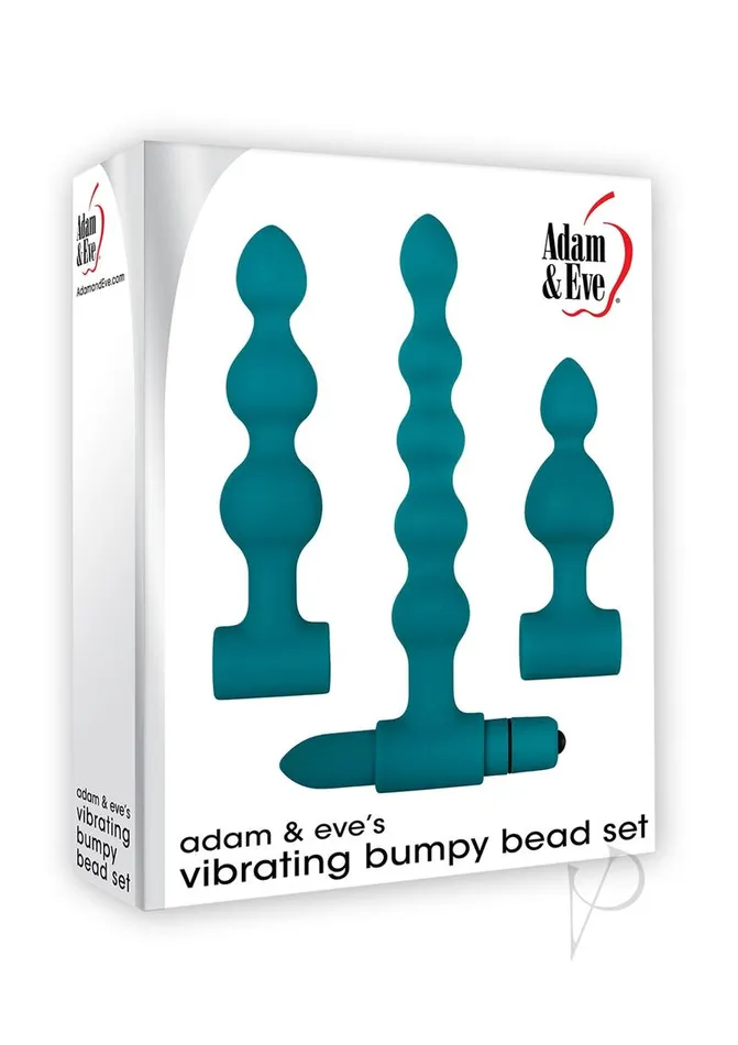 Male Sex Toys | Adam and Eve Adam and Eve 's Silicone Vibrating Bumpy Bead Anal Plug Kit with Bullet