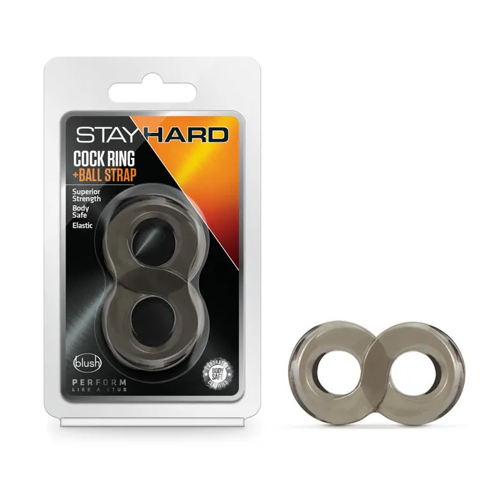 Male Sex Toys | Blush Novelties Stay Hard - Cock Ring and Ball Strap - Black