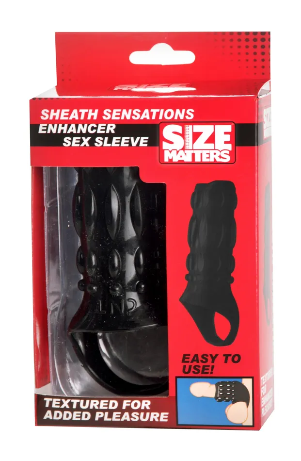 Male Sex Toys | Sheath Sensations Enhancer Sex Sleeve - Black - XR Brands Size Matters