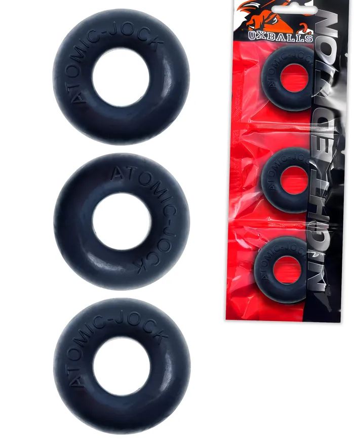 Ringer Cockring 3 Pack - Small - Night Black | Oxballs Anal Ringer Cockring 3 Pack - Small - Night Black | Oxballs Anal