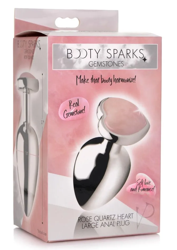 Xr Llc Anal Booty Sparks Rose Quartz Heart Lg Plug