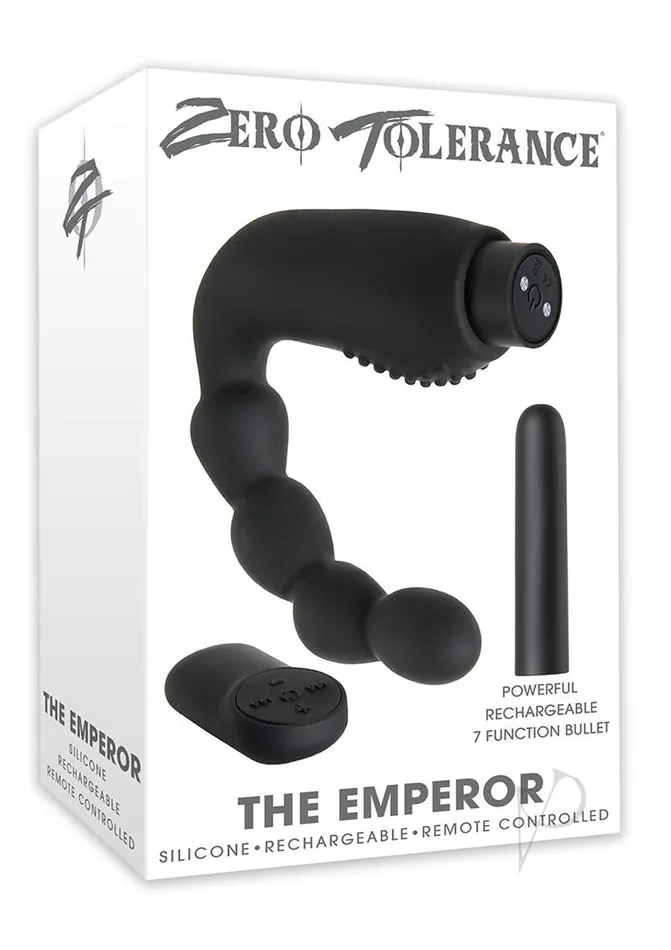 Zero Tolerance Male Sex Toys | Zero Tolerance The Emperor Silicone Prostate Stimulator with Rechargeable Bullet and Remote Control