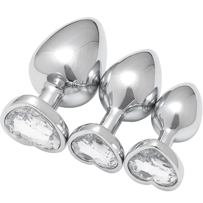 3 Pcs Luxury Jewelry Design Anal Butt Plug (Light Purple/Heard Shape) | Aimitoy Anal 3 Pcs Luxury Jewelry Design Anal Butt Plug (Light Purple/Heard Shape) | Aimitoy Anal