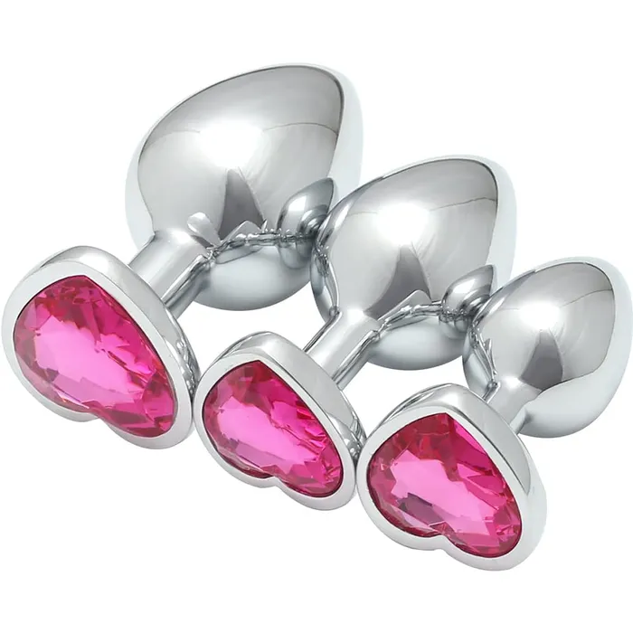 3 Pcs Luxury Jewelry Design Anal Butt Plug (Light Purple/Heard Shape) | Aimitoy Anal 3 Pcs Luxury Jewelry Design Anal Butt Plug (Light Purple/Heard Shape) | Aimitoy Anal