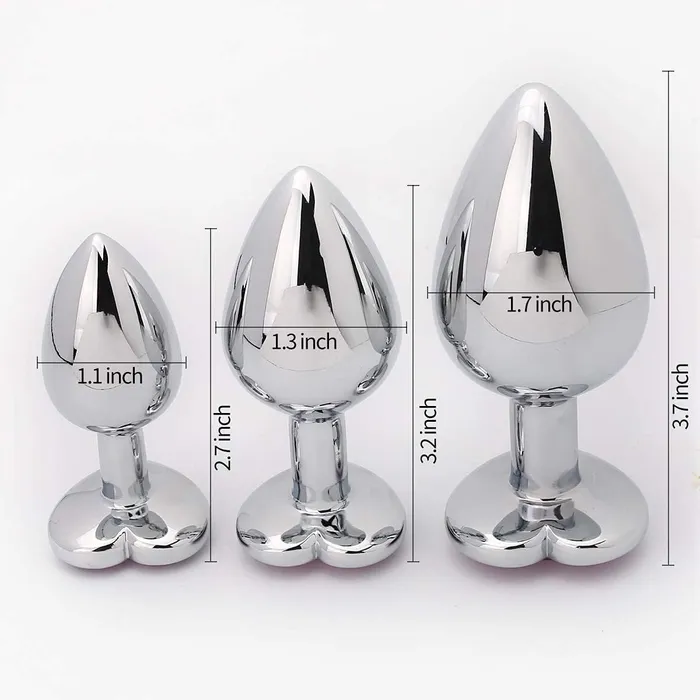 3 Pcs Luxury Jewelry Design Anal Butt Plug (Light Purple/Heard Shape) | Aimitoy Anal 3 Pcs Luxury Jewelry Design Anal Butt Plug (Light Purple/Heard Shape) | Aimitoy Anal