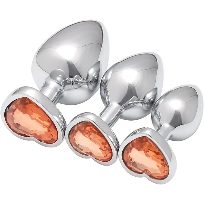 3 Pcs Luxury Jewelry Design Anal Butt Plug (Light Purple/Heard Shape) | Aimitoy Anal 3 Pcs Luxury Jewelry Design Anal Butt Plug (Light Purple/Heard Shape) | Aimitoy Anal