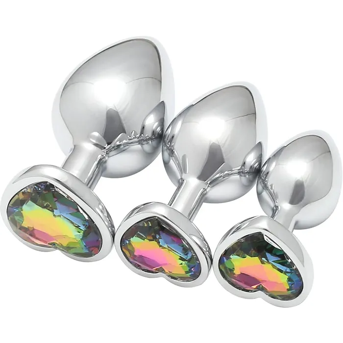 3 Pcs Luxury Jewelry Design Anal Butt Plug (Purple/Heard Shape) | Aimitoy Anal