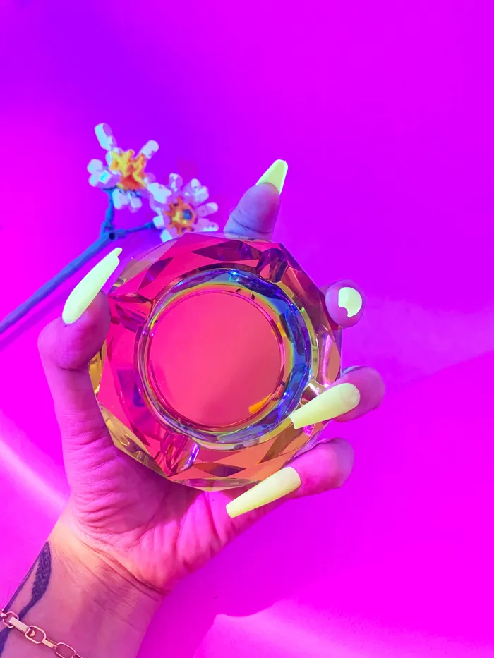 Dildos | 🌈 Holographic Rainbow Glass Ashtray 🌈 - BEAUGLYFUL