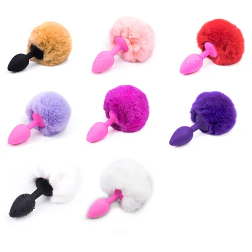 Rabbit Tail Butt Plug_ Light Purple&Metal | Aimitoy Anal